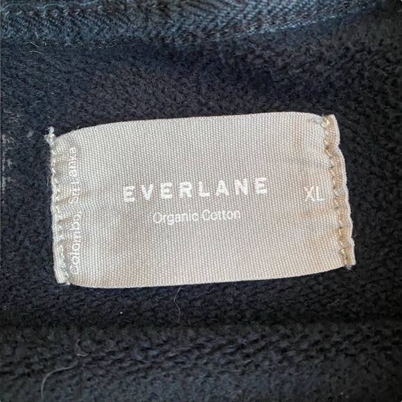 Everlane Cropped Loopback Crewneck Sweatshirt Womens XL Black Relaxed Pullover - Picture 3 of 8